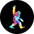 Bigfoot Peace Out Tie Dye Spare Tire Cover