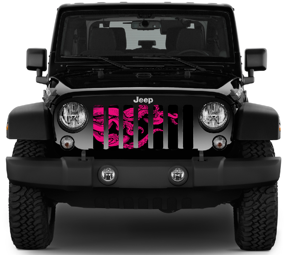 Black & Hot Pink Octopus Grille Insert