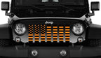 Black and Orange American Flag Grille Insert
