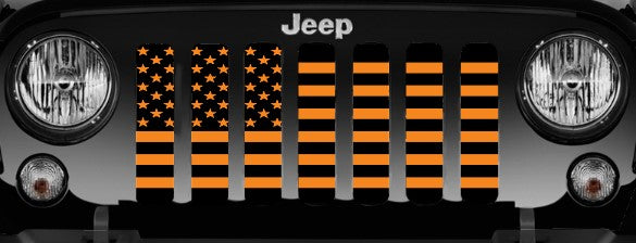 Black and Orange American Flag Grille Insert