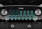 Platinum Black and Teal American Flag Grille Insert