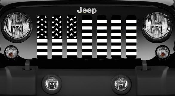 Platinum Black and White American Flag Grille Insert