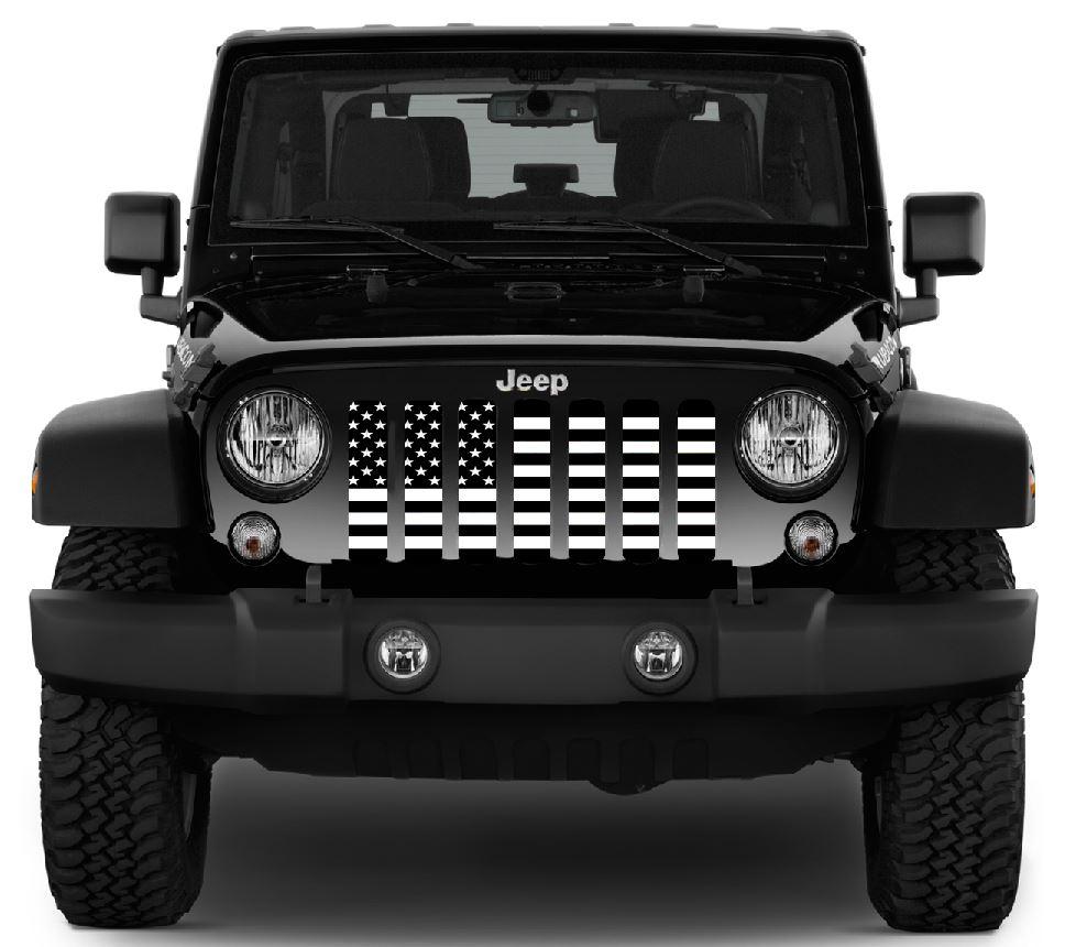 Platinum Black and White American Flag Grille Insert