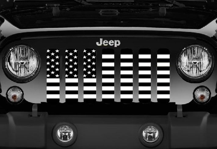 Platinum Black and White American Flag Grille Insert