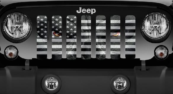Black and White Angry Patriot Grille Insert