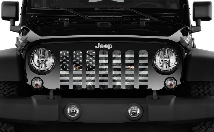 Black and White Angry Patriot Grille Insert