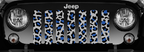 Blue and Gray Leopard Print Grille Insert