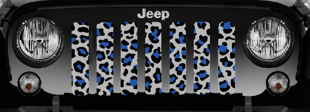 Blue and Gray Leopard Print Grille Insert