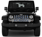 Blue and Gray Leopard Print Grille Insert