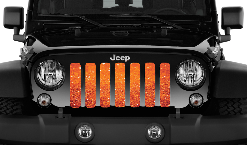 Bright Orange Fleck Print Grille Insert