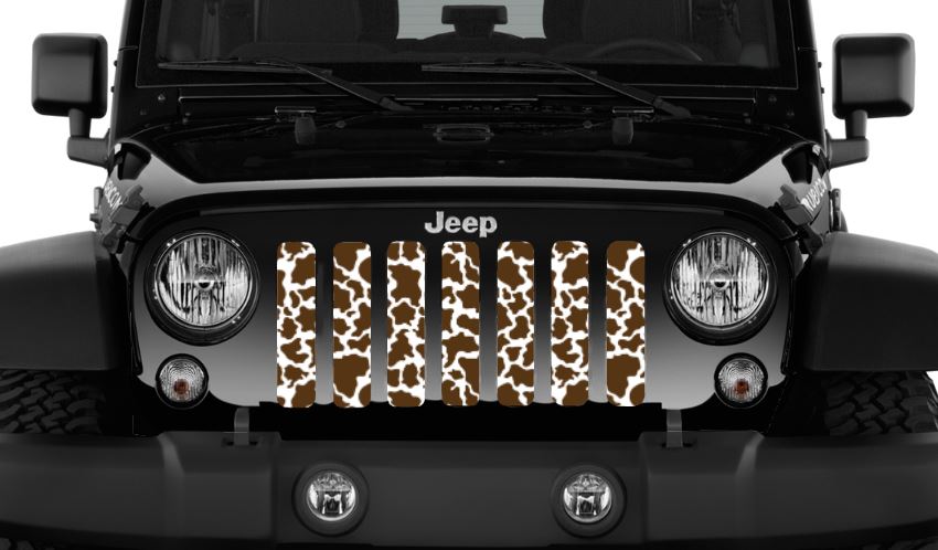 Brown Cow Hide Grille Insert