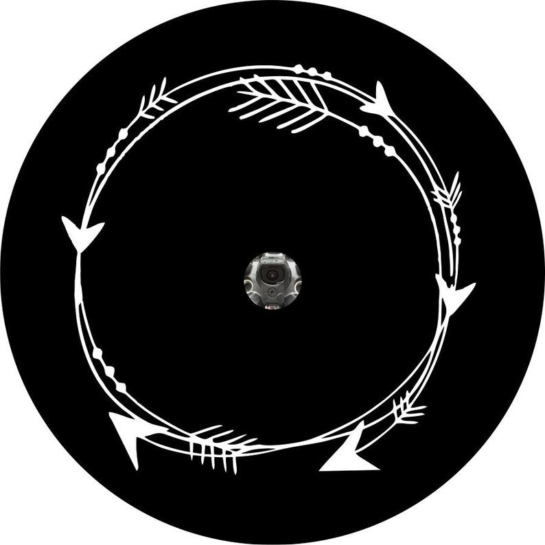 Circle Of Arrows Black Spare Tire Cover