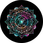 Colorful Mandala Black Spare Tire Cover