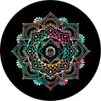 Colorful Mandala Black Spare Tire Cover
