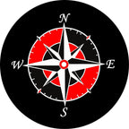Compass Star Black & Red Spare Tire Cover