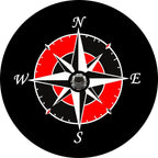 Compass Star Black & Red Spare Tire Cover