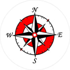 Compass Star White & Red Spare Tire Cover