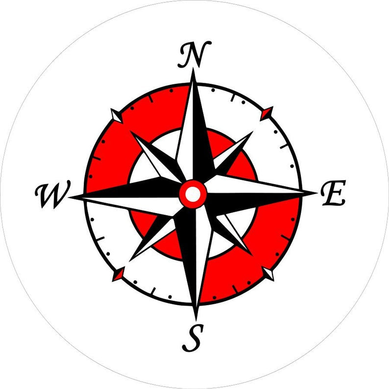 Compass Star White & Red Spare Tire Cover