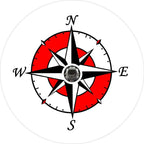 Compass Star White & Red Spare Tire Cover