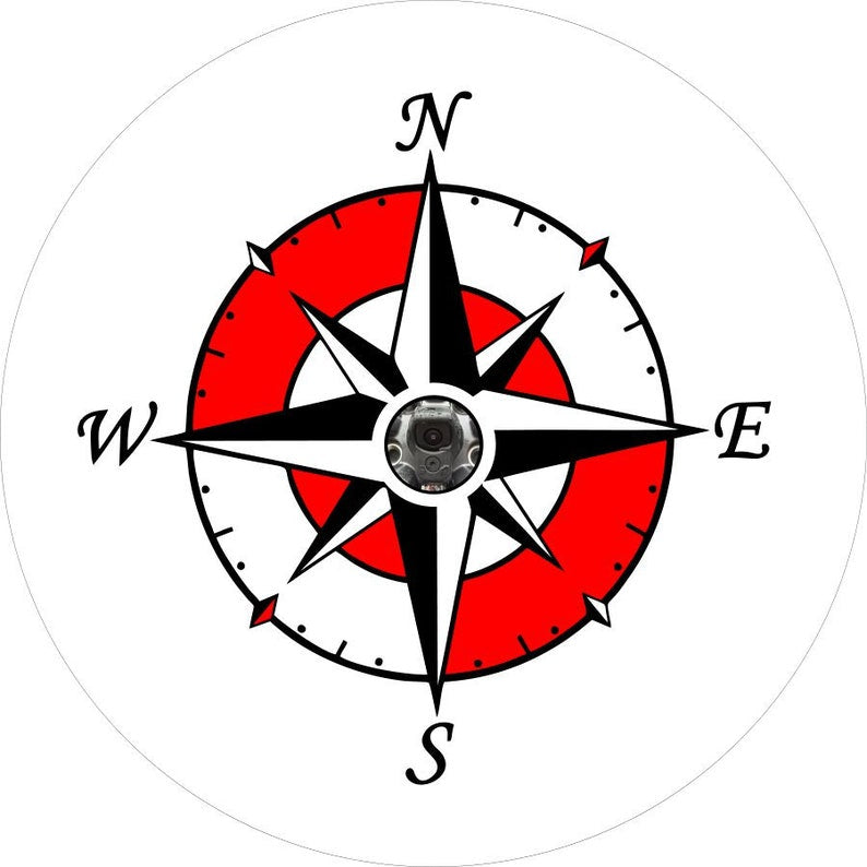 Compass Star White & Red Spare Tire Cover