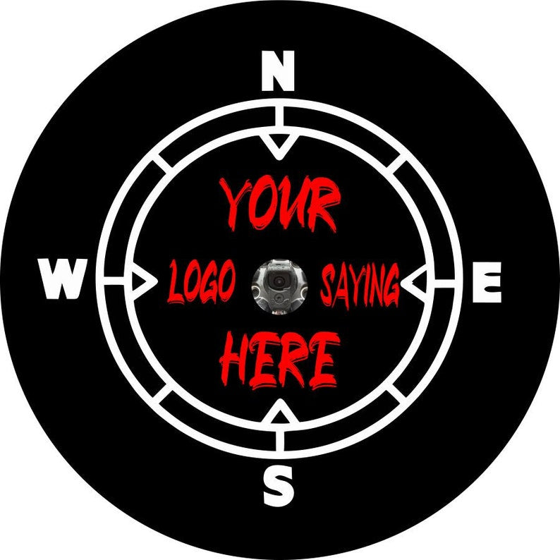 Compass Tire Cover Design Your Logo Black & Red Spare Tire Cover