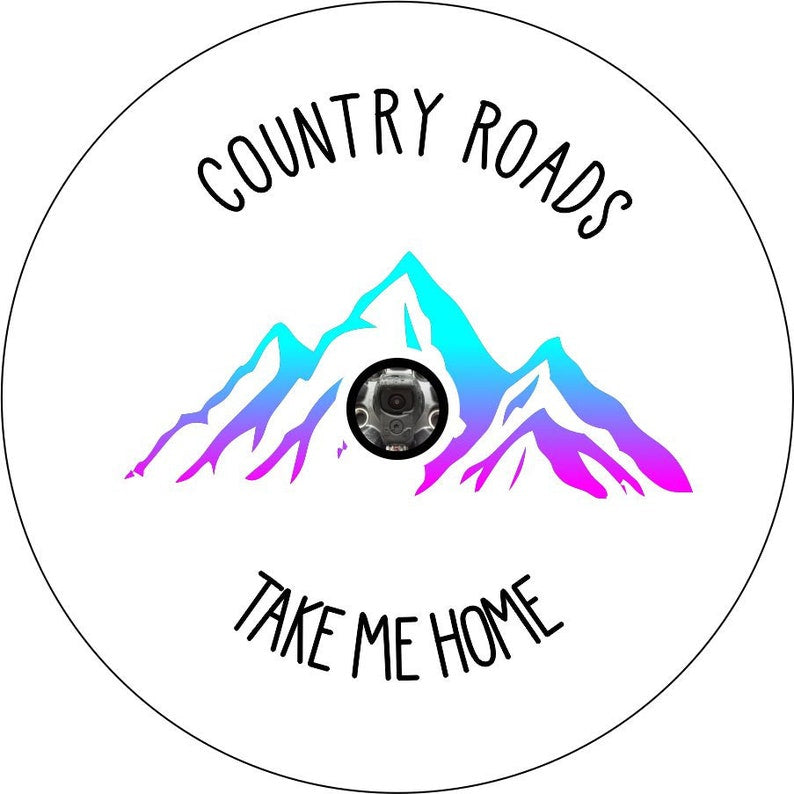 Country Roads Take Me Home White Spare Tire Cover