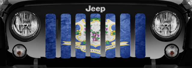 Connecticut Grunge State Flag Grille Insert