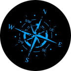 Distressed Compass 2 Black & Blue Spare Tire Cover
