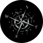 Distressed Compass 2 Gray & Black Spare Tire Cover