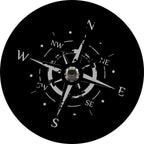 Distressed Compass 2 Gray & Black Background Spare Tire Cover