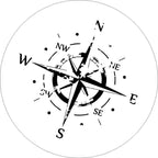 Distressed Compass 2 White Background Spare Tire Cover