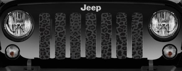 Platinum Dark Gray and Black Leopard Print Grille Insert
