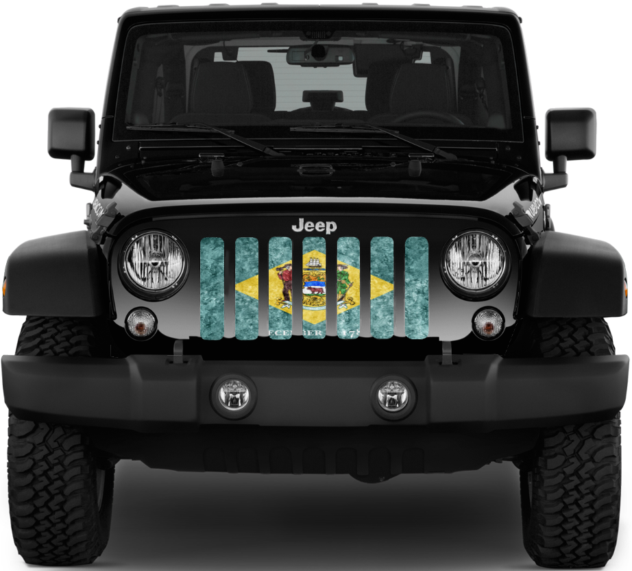 Delaware Grunge State Flag Grille Insert