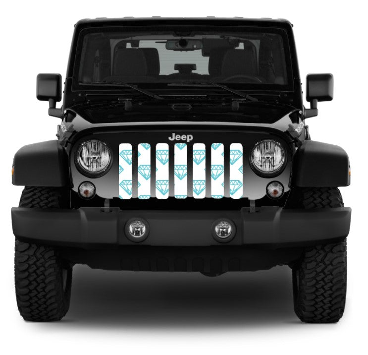 Diamonds Teal Grille Insert