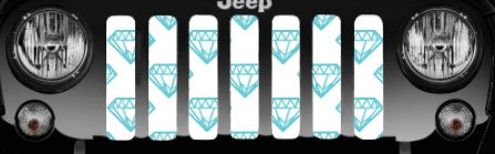 Diamonds Teal Grille Insert