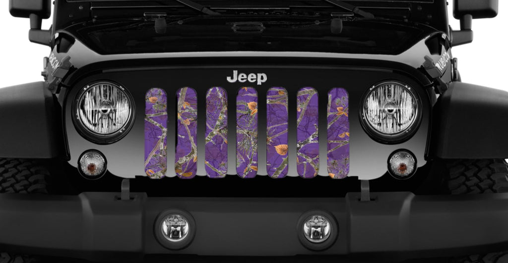 Dirty Girl Plum Purple Woodland Camo Grille Insert