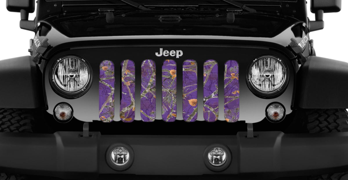 Dirty Girl Plum Purple Woodland Camo Grille Insert