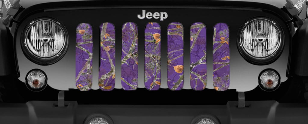 Dirty Girl Plum Purple Woodland Camo Grille Insert