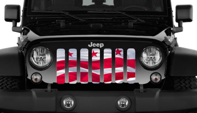 Waving District of Columbia DC State Flag Grille Insert
