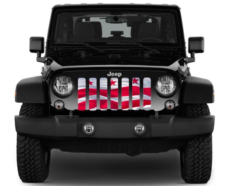 Waving District of Columbia DC State Flag Grille Insert