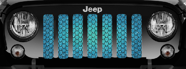 Dragon Scales Teal Fleck Grille Insert