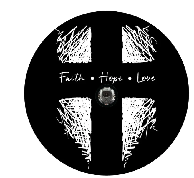 Faith Hope Love Christian Religious Cross Spare Tire Cover