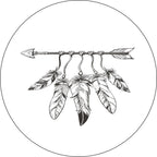 Feather & Arrow White & Black Spare Tire Cover