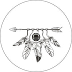 Feather & Arrow White & Black Spare Tire Cover