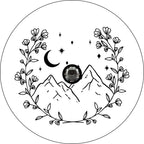 Floral Mountains In The Stars White Spare Tire Cover