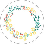 Floral Wreath White Spare Tire Cover