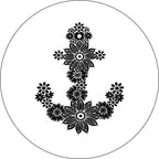 Flower Anchor White Spare Tire Cover