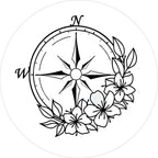 Flower Compass 2 White Spare Tire Cover