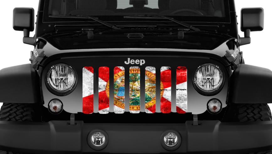Florida Grunge State Flag Grille Insert