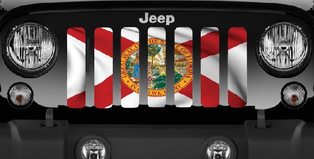 Waving Florida State Flag Grille Insert